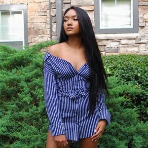 Navy button up dress